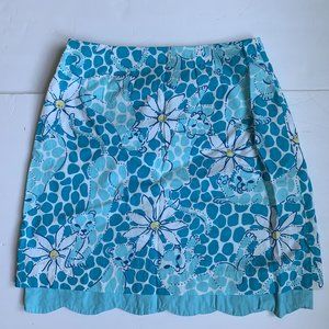 Vintage LILLY PULITZER leopard lounge mini skirt 0 2